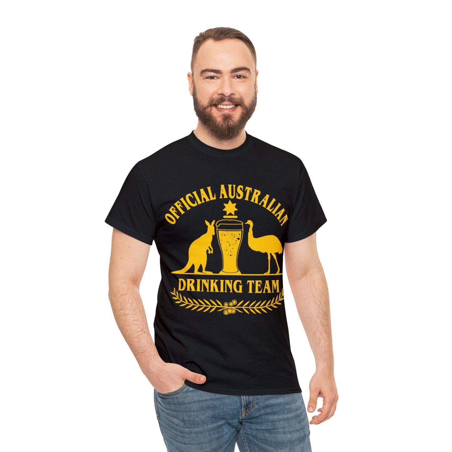 Official Australian Drinking Team Graphic Tee Graphic Tees Australia Graphic T-Shirt Australia -  Cool Graphic T-Shirts Online -  Official Australian Drinking Team T-Shirt | Funny Graphic T-Shirt