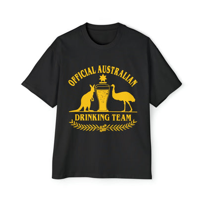 Official Australian Drinking Team Oversized Tee Graphic Tees Australia Black / S Graphic T-Shirt Australia -  Cool Graphic T-Shirts Online - 