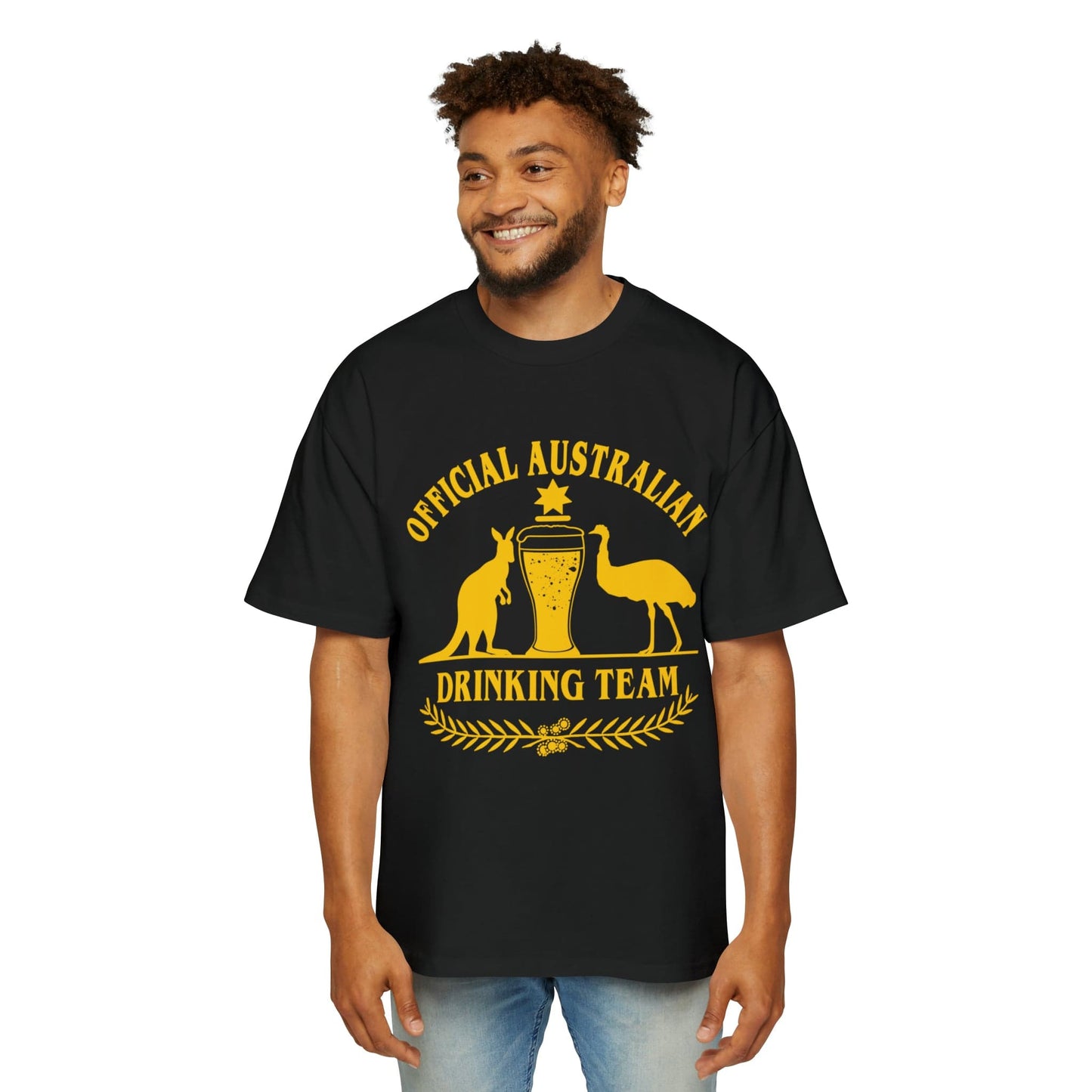 Official Australian Drinking Team Oversized Tee Graphic Tees Australia Graphic T-Shirt Australia -  Cool Graphic T-Shirts Online - 