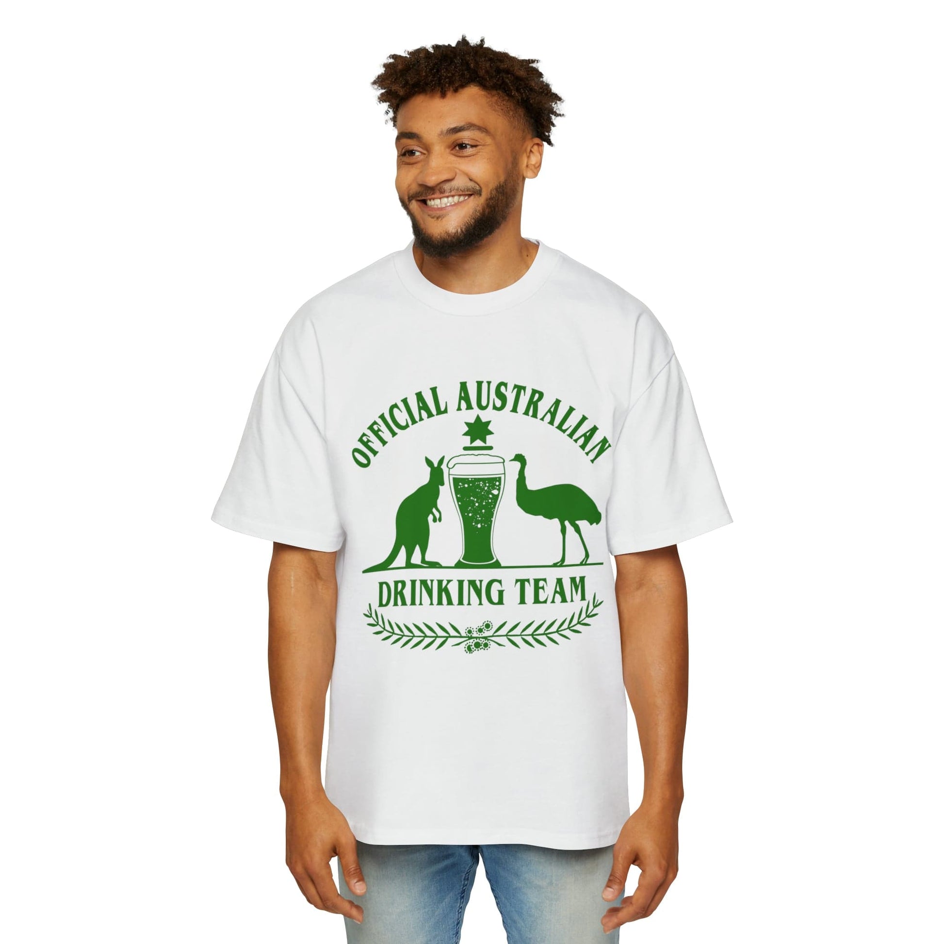 Official Australian Drinking Team Oversized Tee Graphic Tees Australia Graphic T-Shirt Australia -  Cool Graphic T-Shirts Online - 