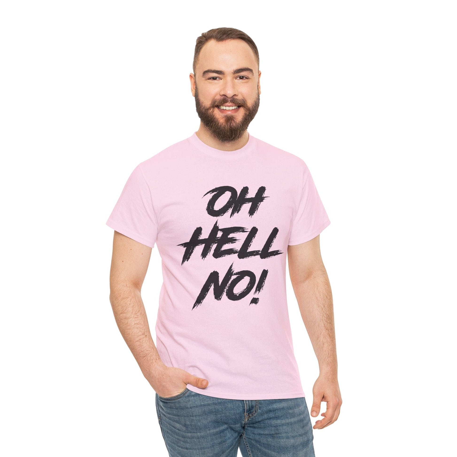 Oh Hell No Graphic Tee Graphic Tees Australia Light Pink / S Graphic T-Shirt Australia -  Cool Graphic T-Shirts Online -  Oh Hell No T-Shirt | Funny Rude Novelty T-Shirts Australia