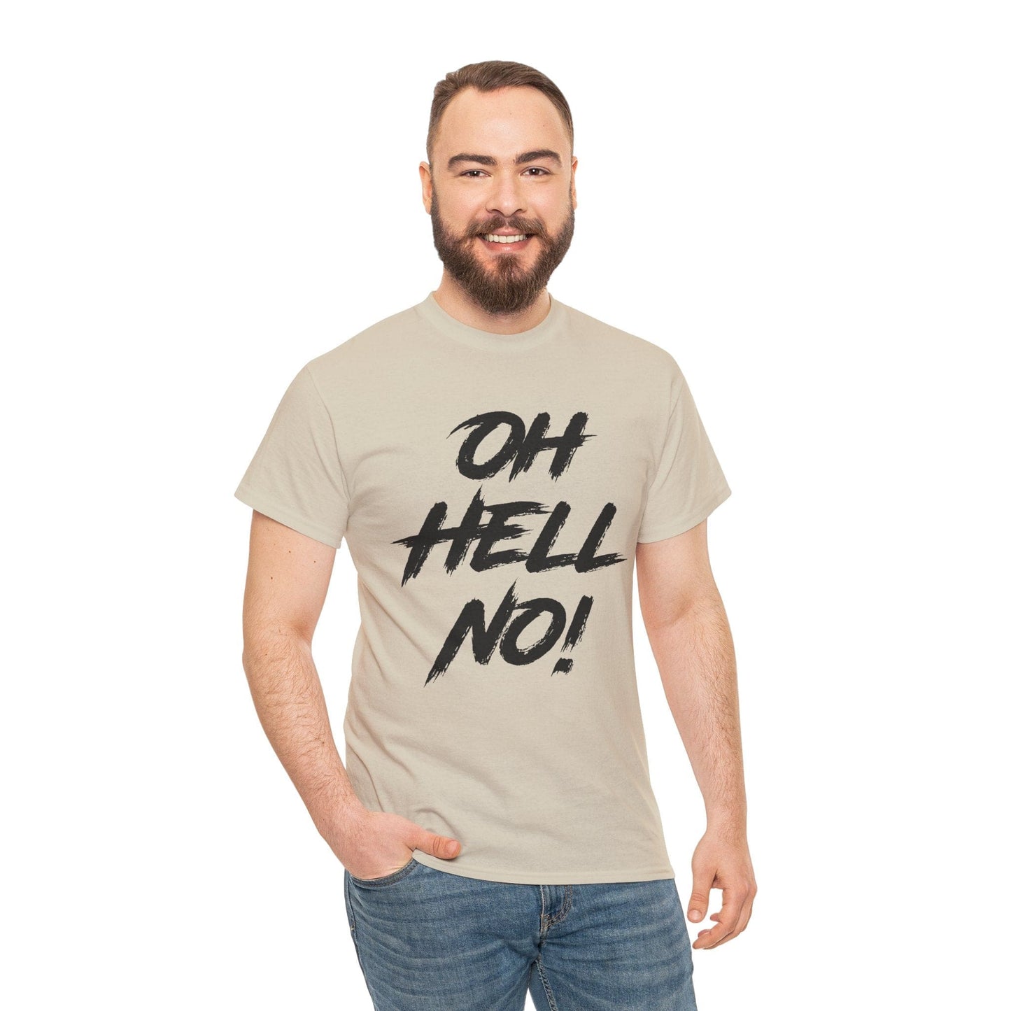 Oh Hell No Graphic Tee Graphic Tees Australia Sand / S Graphic T-Shirt Australia -  Cool Graphic T-Shirts Online -  Oh Hell No T-Shirt | Funny Rude Novelty T-Shirts Australia