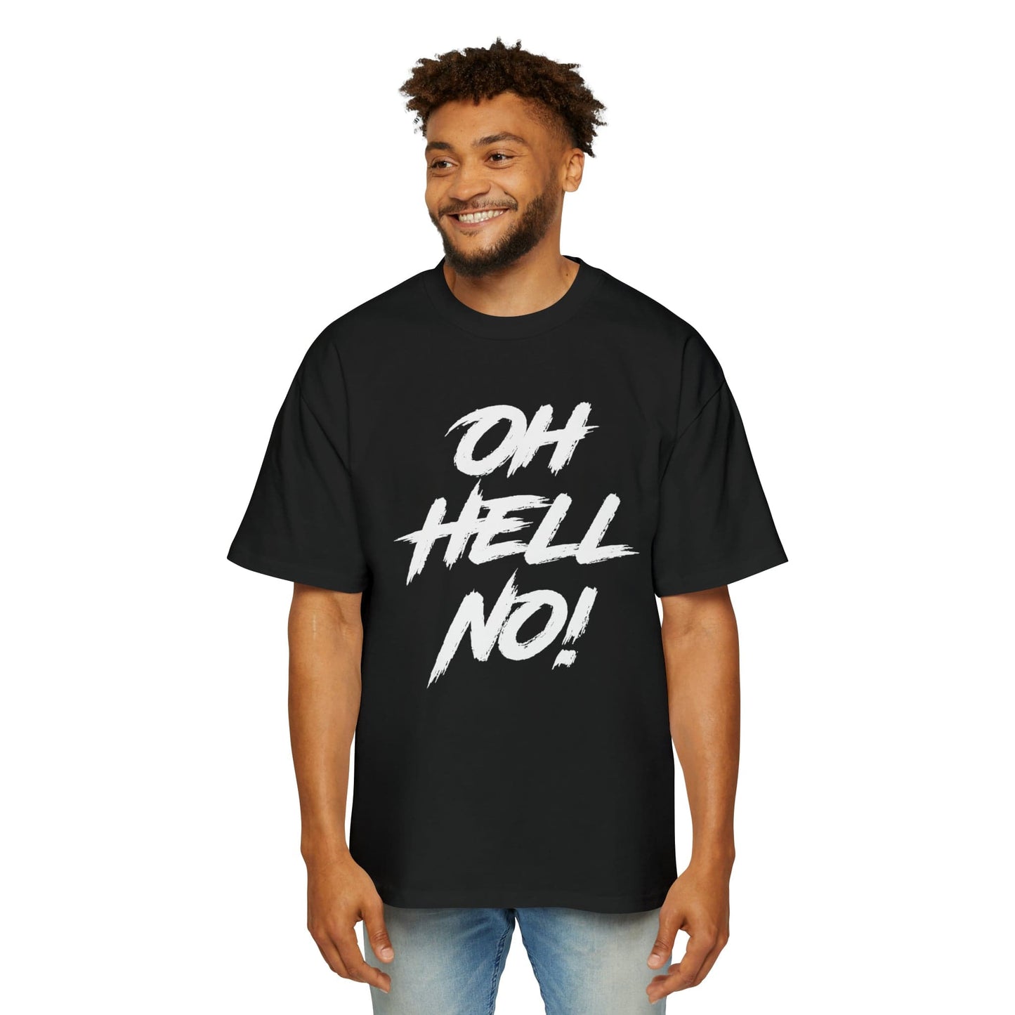 Oh Hell No Oversized Tee Graphic Tees Australia Black / S Graphic T-Shirt Australia -  Cool Graphic T-Shirts Online -  Oh Hell No Oversized Tee | Funny Vintage T-Shirts Australia