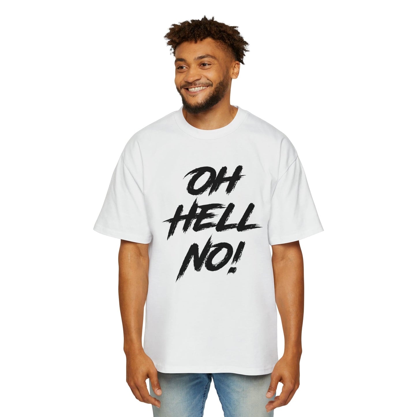 Oh Hell No Oversized Tee Graphic Tees Australia White / S Graphic T-Shirt Australia -  Cool Graphic T-Shirts Online -  Oh Hell No Oversized Tee | Funny Vintage T-Shirts Australia