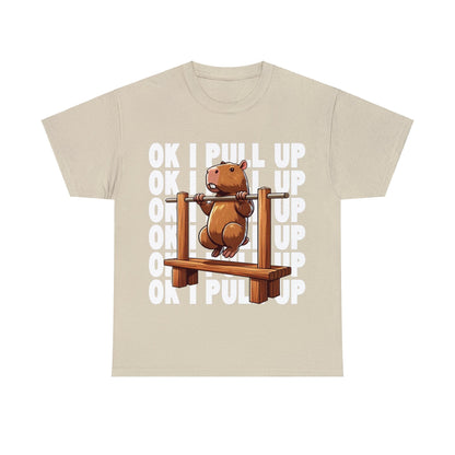 Ok I Pull Up Capybara Graphic Tee Graphic Tees Australia Sand / S Graphic T-Shirt Australia -  Cool Graphic T-Shirts Online -  Ok I Pull Up Capybara T-Shirt | Funny Graphic Tees Australia