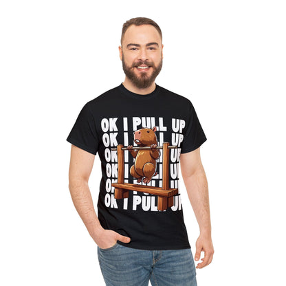 Ok I Pull Up Capybara Graphic Tee Graphic Tees Australia Graphic T-Shirt Australia -  Cool Graphic T-Shirts Online -  Ok I Pull Up Capybara T-Shirt | Funny Graphic Tees Australia