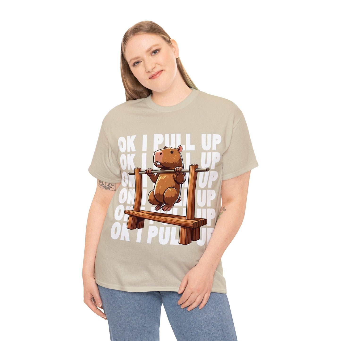 Ok I Pull Up Capybara Graphic Tee Graphic Tees Australia Graphic T-Shirt Australia -  Cool Graphic T-Shirts Online -  Ok I Pull Up Capybara T-Shirt | Funny Graphic Tees Australia