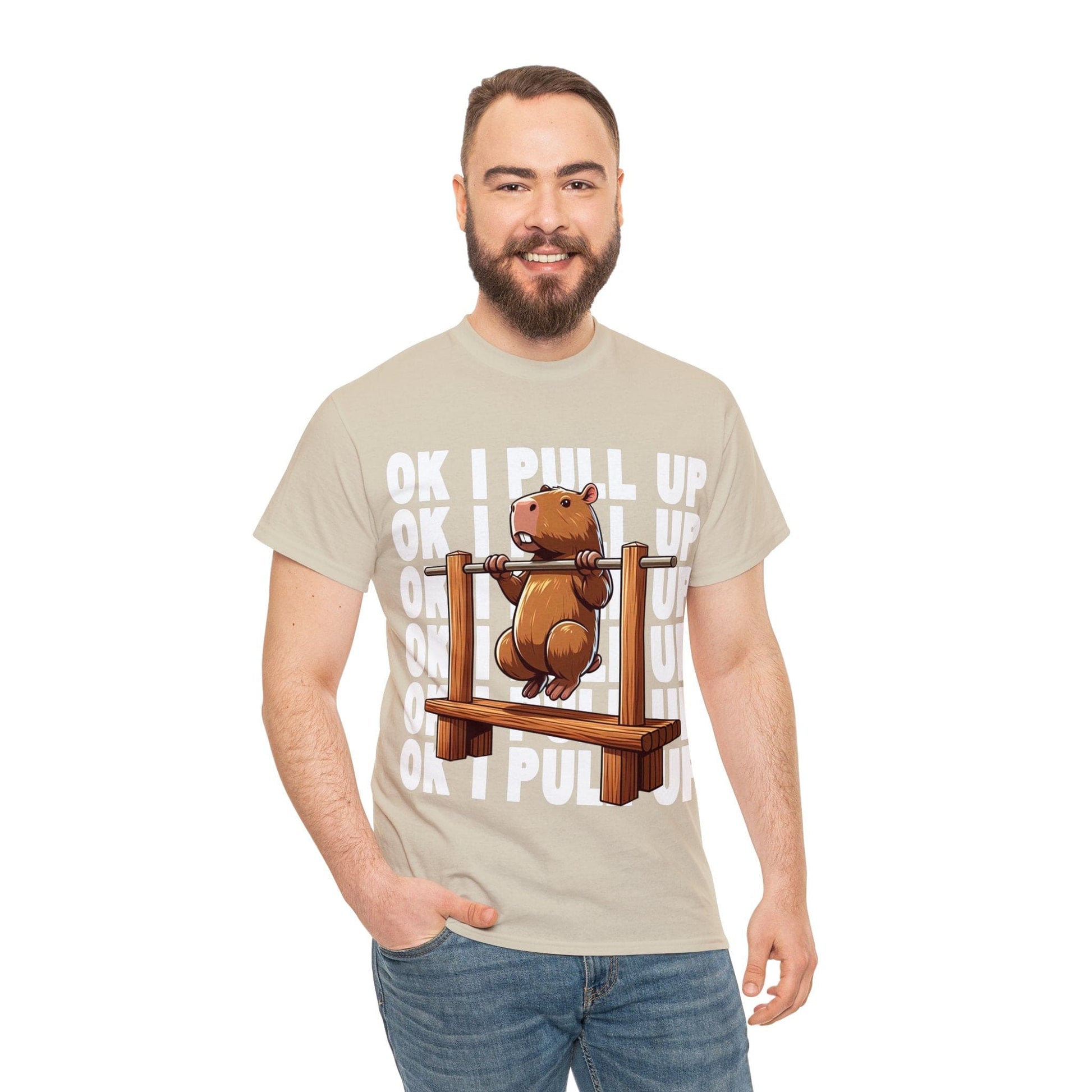 Ok I Pull Up Capybara Graphic Tee Graphic Tees Australia Graphic T-Shirt Australia -  Cool Graphic T-Shirts Online -  Ok I Pull Up Capybara T-Shirt | Funny Graphic Tees Australia