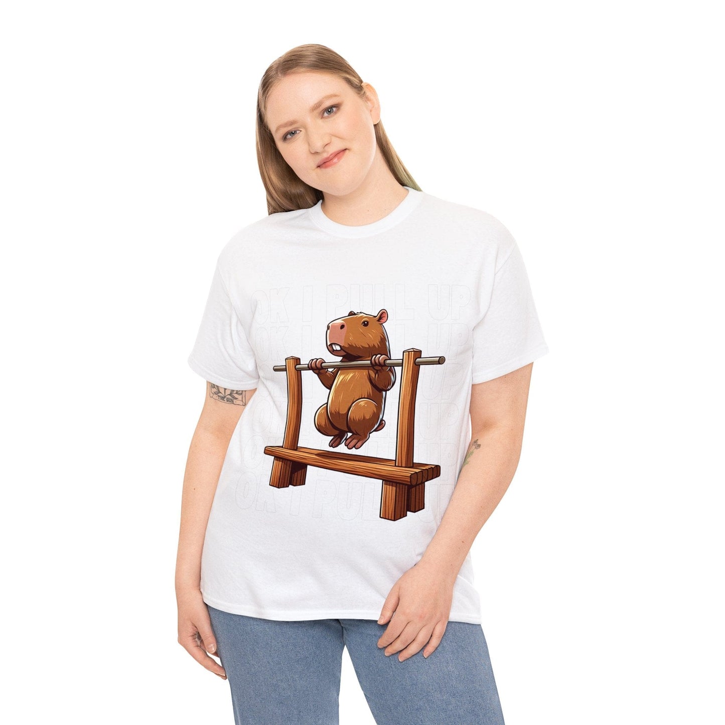 Ok I Pull Up Capybara Graphic Tee Graphic Tees Australia Graphic T-Shirt Australia -  Cool Graphic T-Shirts Online -  Ok I Pull Up Capybara T-Shirt | Funny Graphic Tees Australia