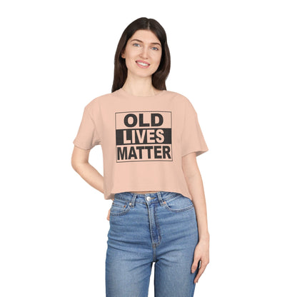 Old Lives Matter Crop Tee Graphic Tees Australia Pale Pink / XS Graphic T-Shirt Australia -  Cool Graphic T-Shirts Online -  Old Lives Matter Crop Tee | Womens Graphic T-Shirts Australia