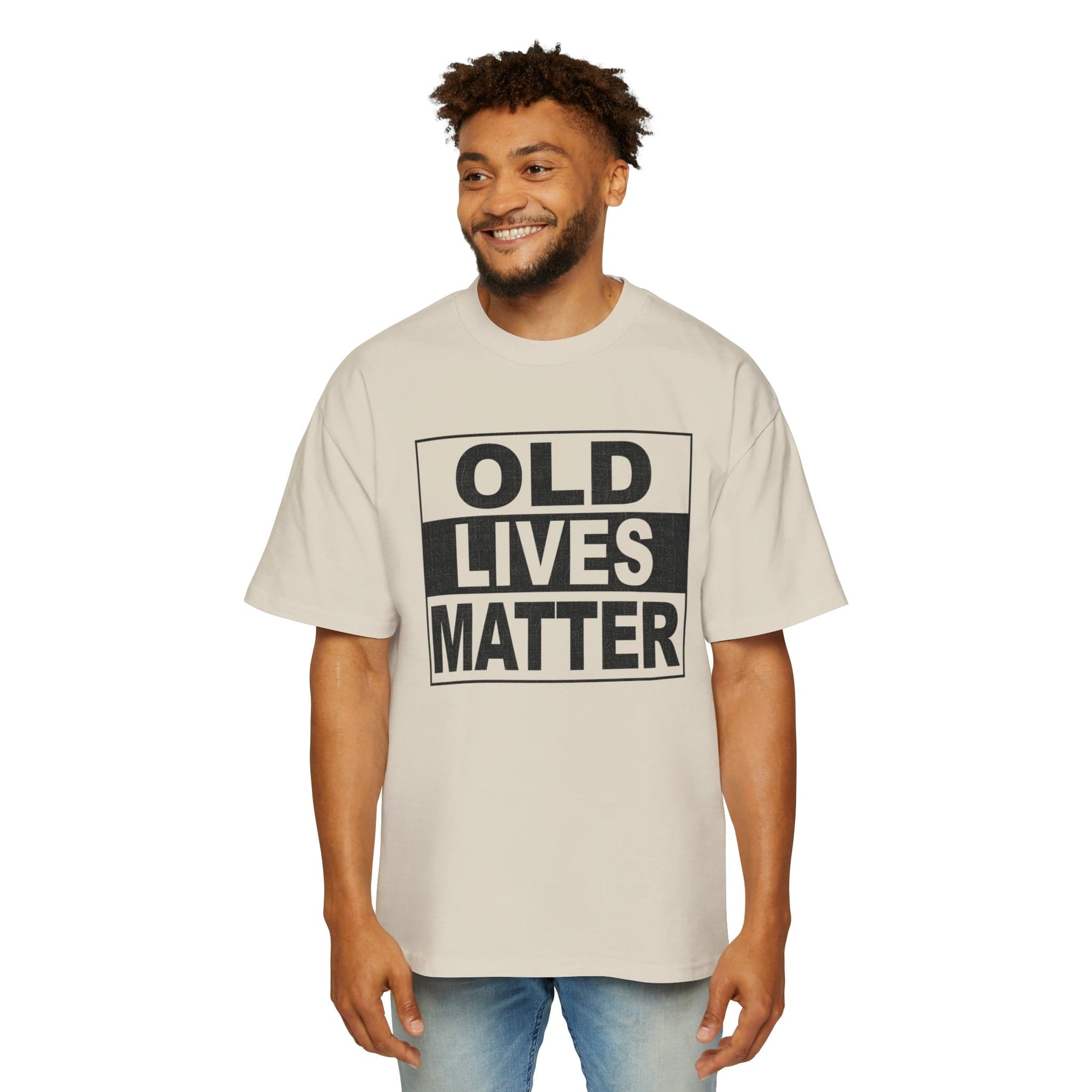 Old Lives Matter Oversized Tee Graphic Tees Australia Ecru / S Graphic T-Shirt Australia -  Cool Graphic T-Shirts Online -  Old Lives Matter Oversized Tee | Cool T-Shirts Australia Online