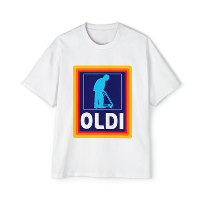 Oldi Aldi Oversized Tee Graphic Tees Australia White / S Graphic T-Shirt Australia -  Cool Graphic T-Shirts Online - 