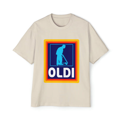 Oldi Aldi Oversized Tee Graphic Tees Australia Ecru / S Graphic T-Shirt Australia -  Cool Graphic T-Shirts Online - 