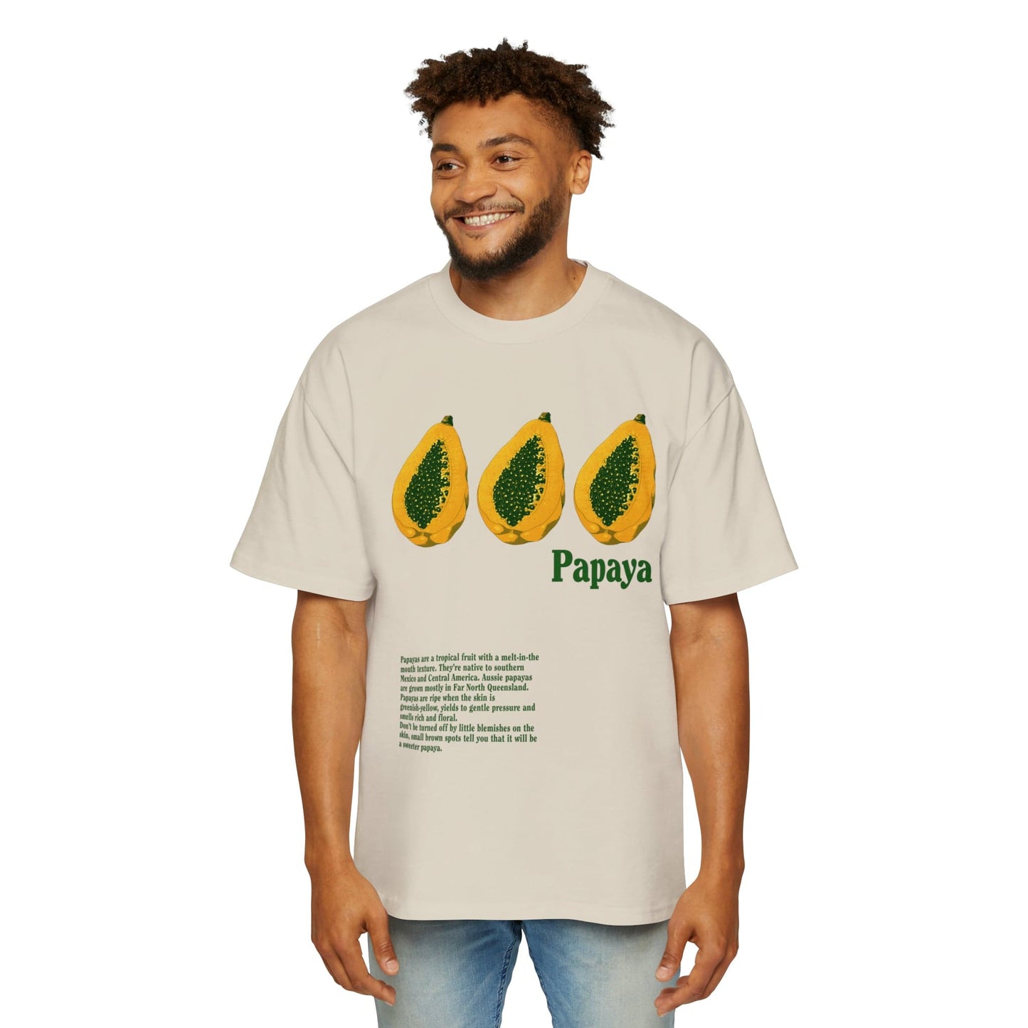 Papaya Oversized Tee Graphic Tees Australia Ecru / S Graphic T-Shirt Australia -  Cool Graphic T-Shirts Online -  Papaya Oversized Tee | Retro & Vintage T-Shirt Australia