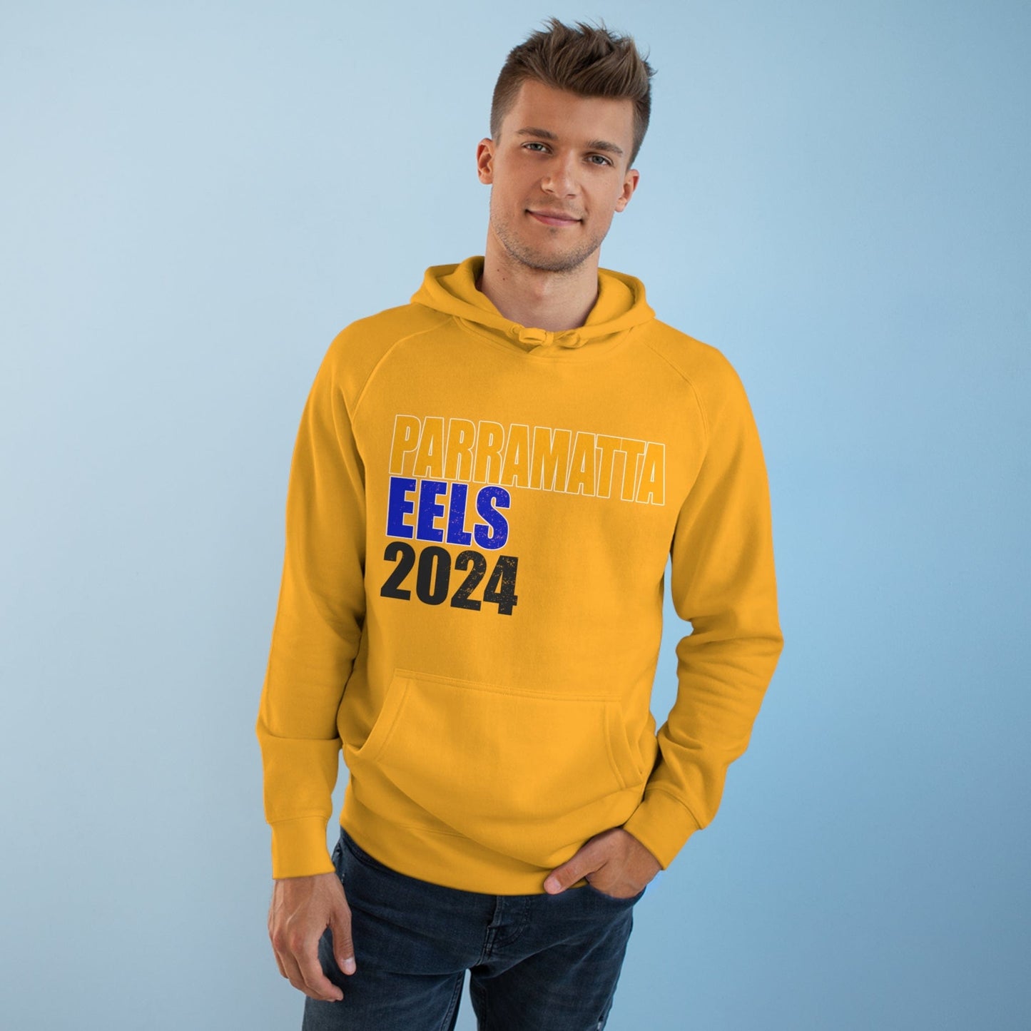 Parramatta Eels 2024 Hoodie Graphic Tees Australia Gold / XS Graphic T-Shirt Australia -  Cool Graphic T-Shirts Online -  Parramatta Eels 2024 Hoodie | NRL Hoodies Australia