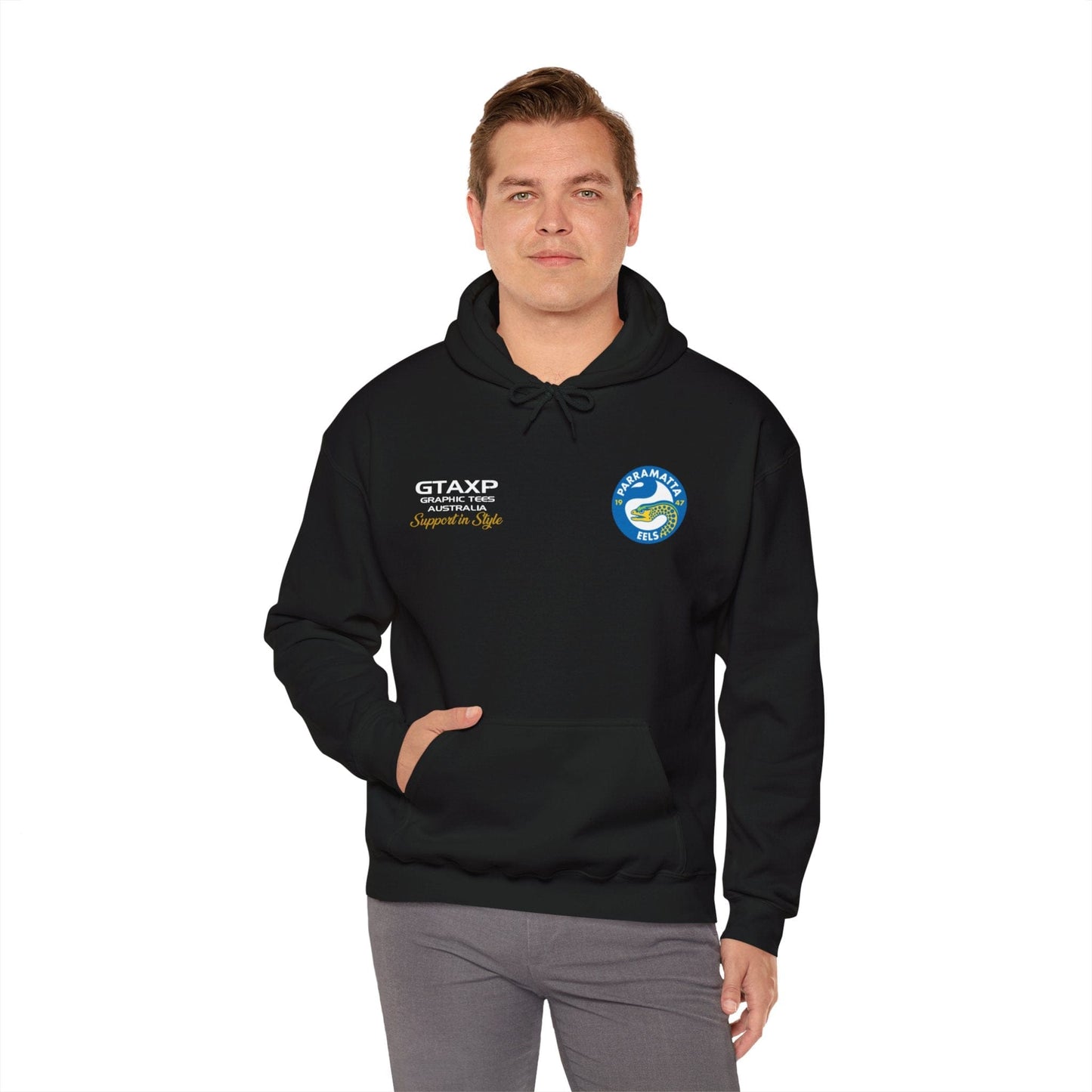 Parramatta Eels Duo Hoodie Printify Graphic T-Shirt Australia -  Cool Graphic T-Shirts Online - 