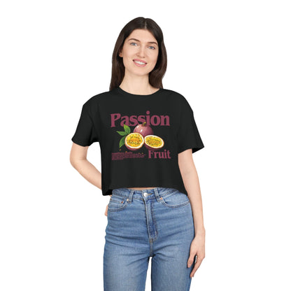 Passionfruit Crop Tee Graphic Tees Australia Black / XS Graphic T-Shirt Australia -  Cool Graphic T-Shirts Online -  Passionfruit Crop Tee | Womens Graphic Crop T-Shirt Australia