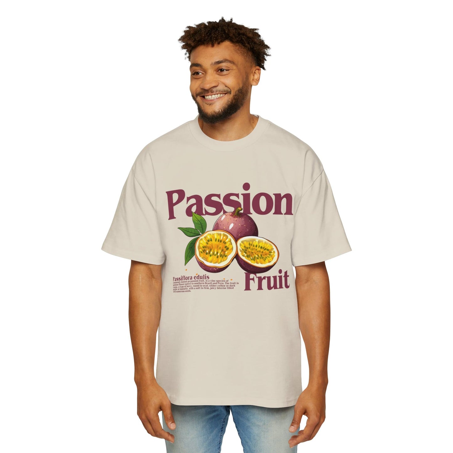 Passionfruit Oversized Tee Graphic Tees Australia Ecru / S Graphic T-Shirt Australia -  Cool Graphic T-Shirts Online -  Passionfruit Oversized Tee | 80's Vintage T-Shirts Australia