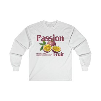 Passionfruit Pure Pleasure Long Sleeve Graphic Tees Australia S / White Graphic T-Shirt Australia -  Cool Graphic T-Shirts Online -  Passionfruit Long Sleeve | Cool Long Sleeve T-Shirts Australia