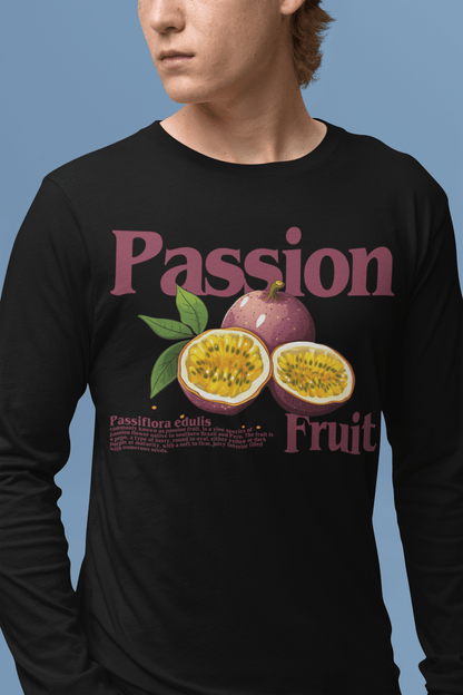 Passionfruit Pure Pleasure Long Sleeve Graphic Tees Australia Graphic T-Shirt Australia -  Cool Graphic T-Shirts Online -  Passionfruit Long Sleeve | Cool Long Sleeve T-Shirts Australia