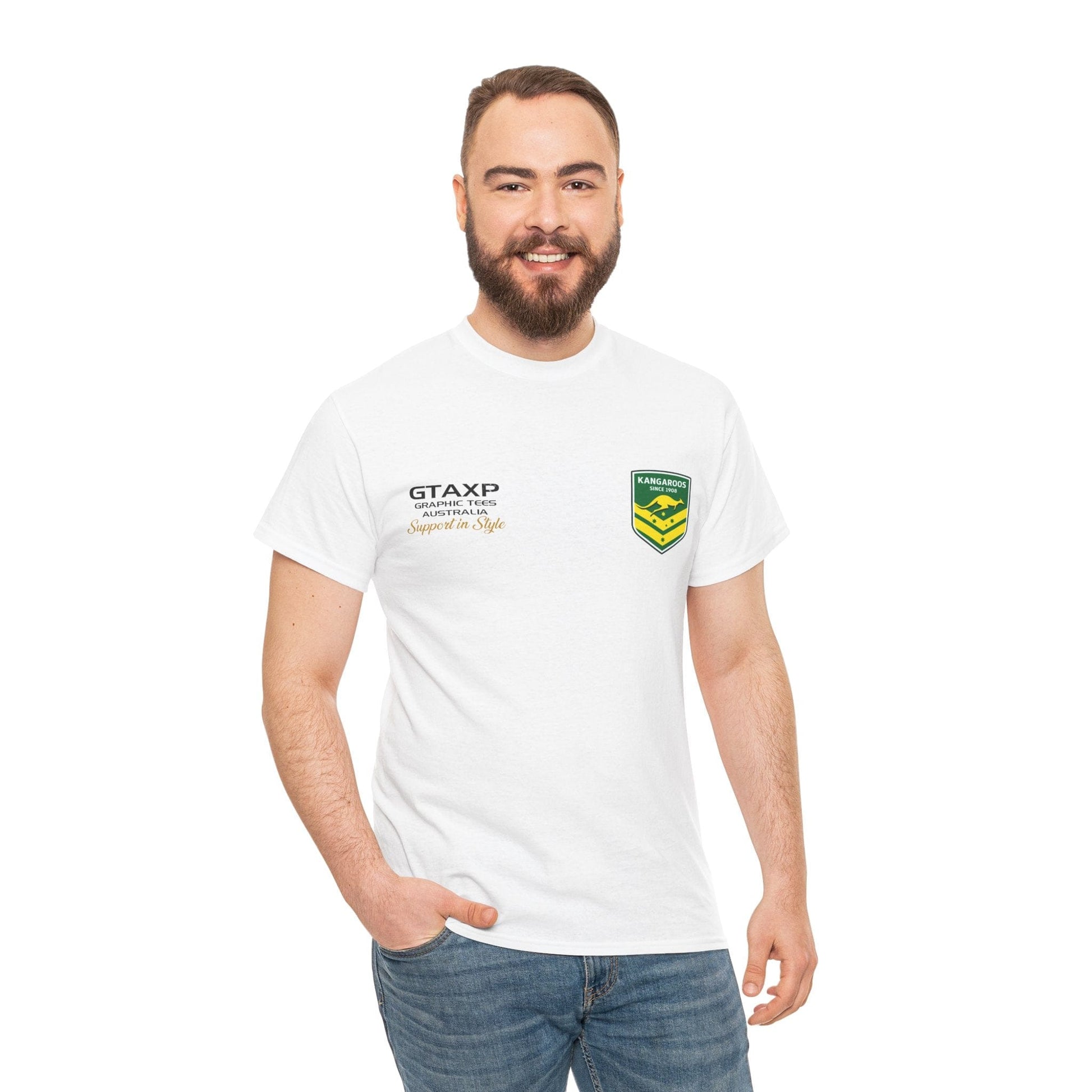 Pat Carrigan Kangaroos Graphic Tee Graphic Tees Australia Graphic T-Shirt Australia -  Cool Graphic T-Shirts Online -  Pat Carrigan Kangaroos T-Shirt | Kangaroos Supporters Gear