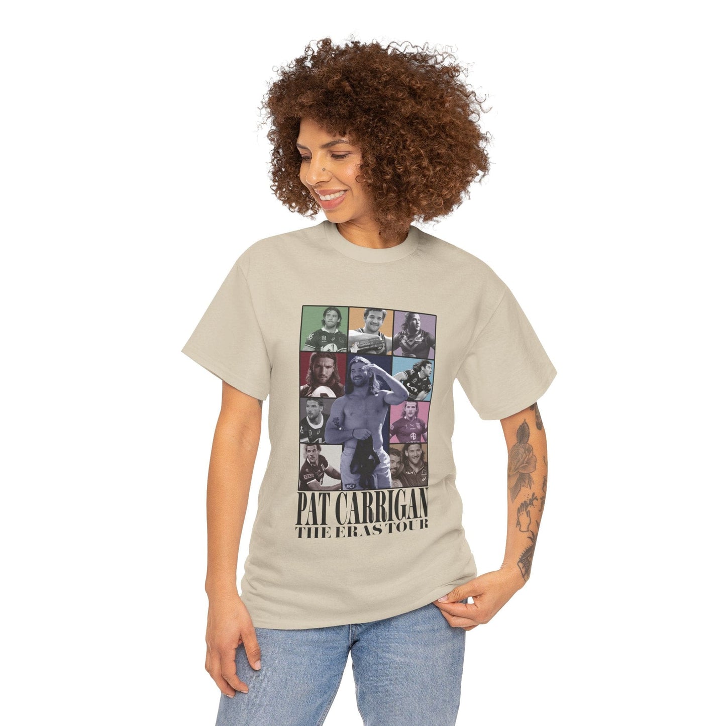 Patrick Carrigan Eras Tour Graphic Tee Graphic Tees Australia Sand / S Graphic T-Shirt Australia -  Cool Graphic T-Shirts Online -  Patrick Carrigan Eras Tour TShirt | Eras Tour T-Shirt