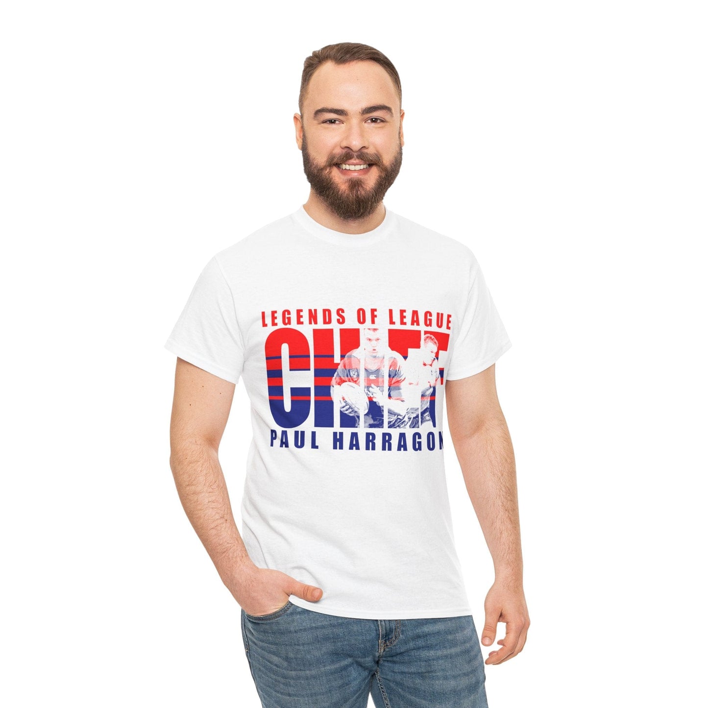 Paul Harragon Chief Graphic Tee Graphic Tees Australia White / S Graphic T-Shirt Australia -  Cool Graphic T-Shirts Online -  Paul Harragon Chief T-Shirt | Newcastle Knights Merchandise