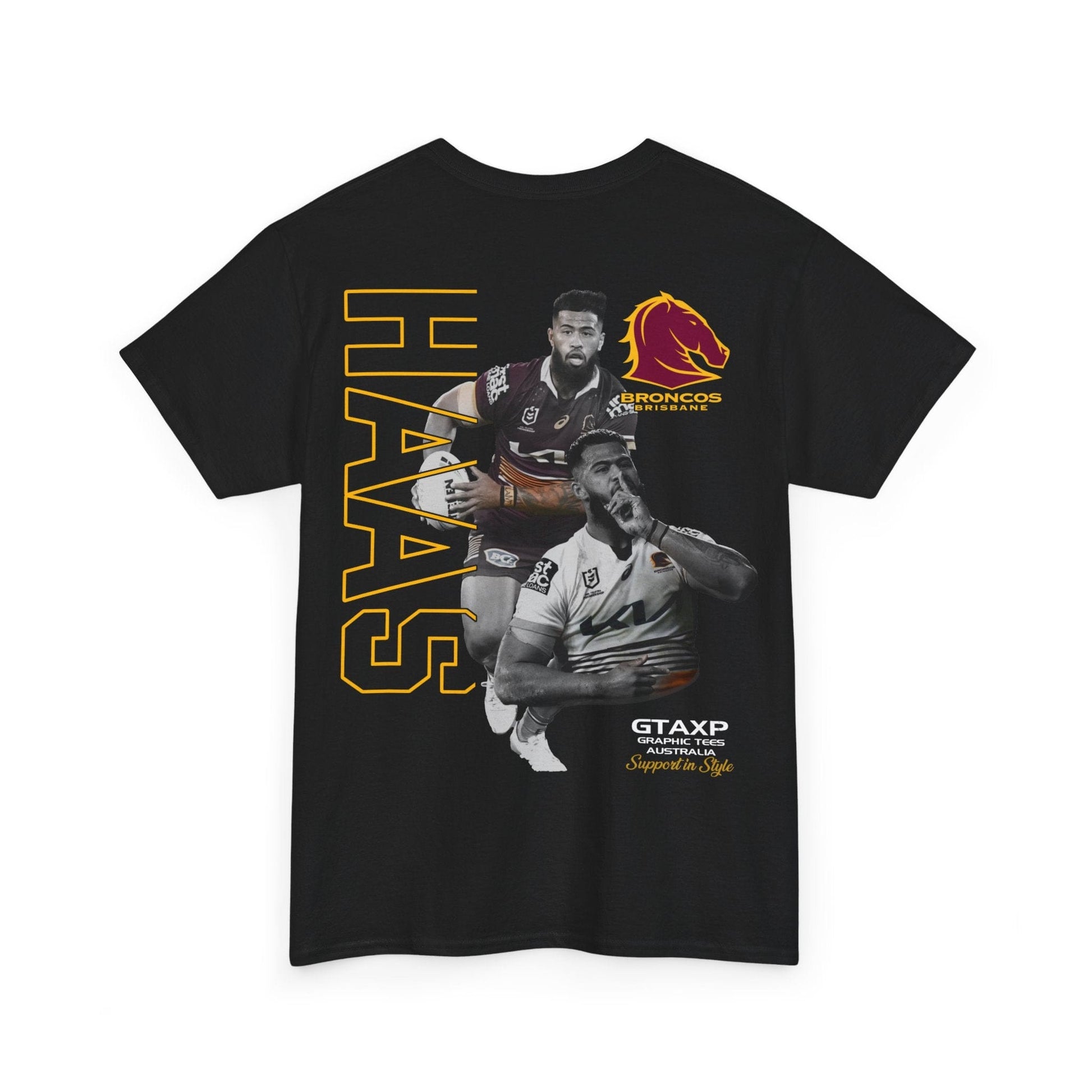 Payne Haas Broncos Duo TShirt Printify Graphic T-Shirt Australia -  Cool Graphic T-Shirts Online - 