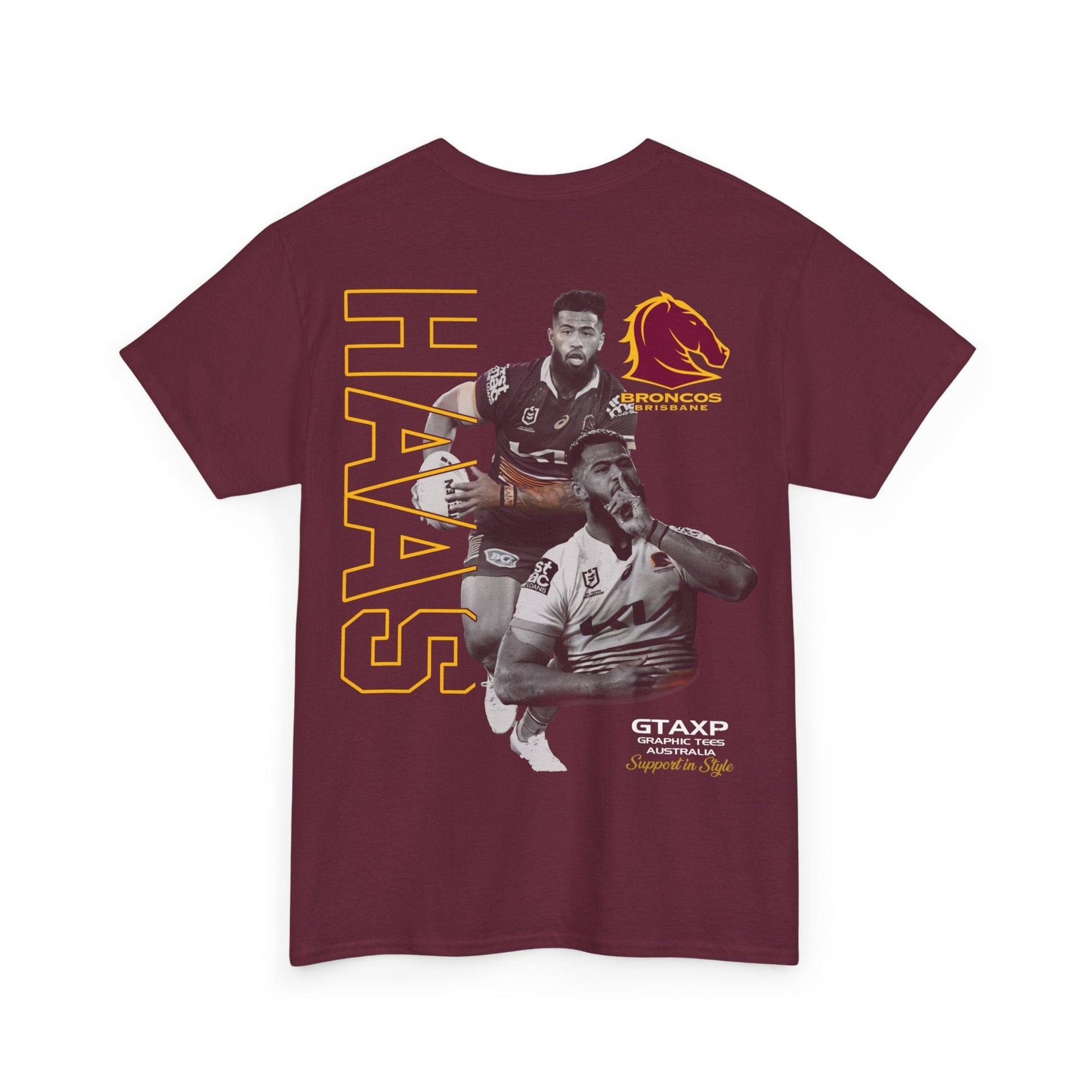 Payne Haas Broncos Duo TShirt Printify Graphic T-Shirt Australia -  Cool Graphic T-Shirts Online - 