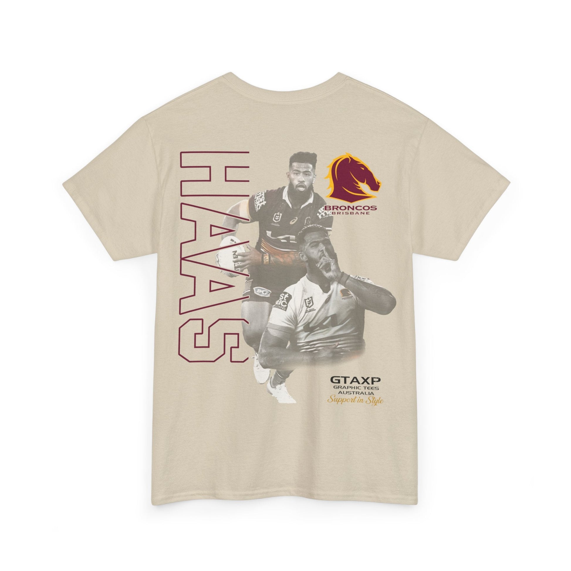 Payne Haas Broncos Duo TShirt Printify Graphic T-Shirt Australia -  Cool Graphic T-Shirts Online - 