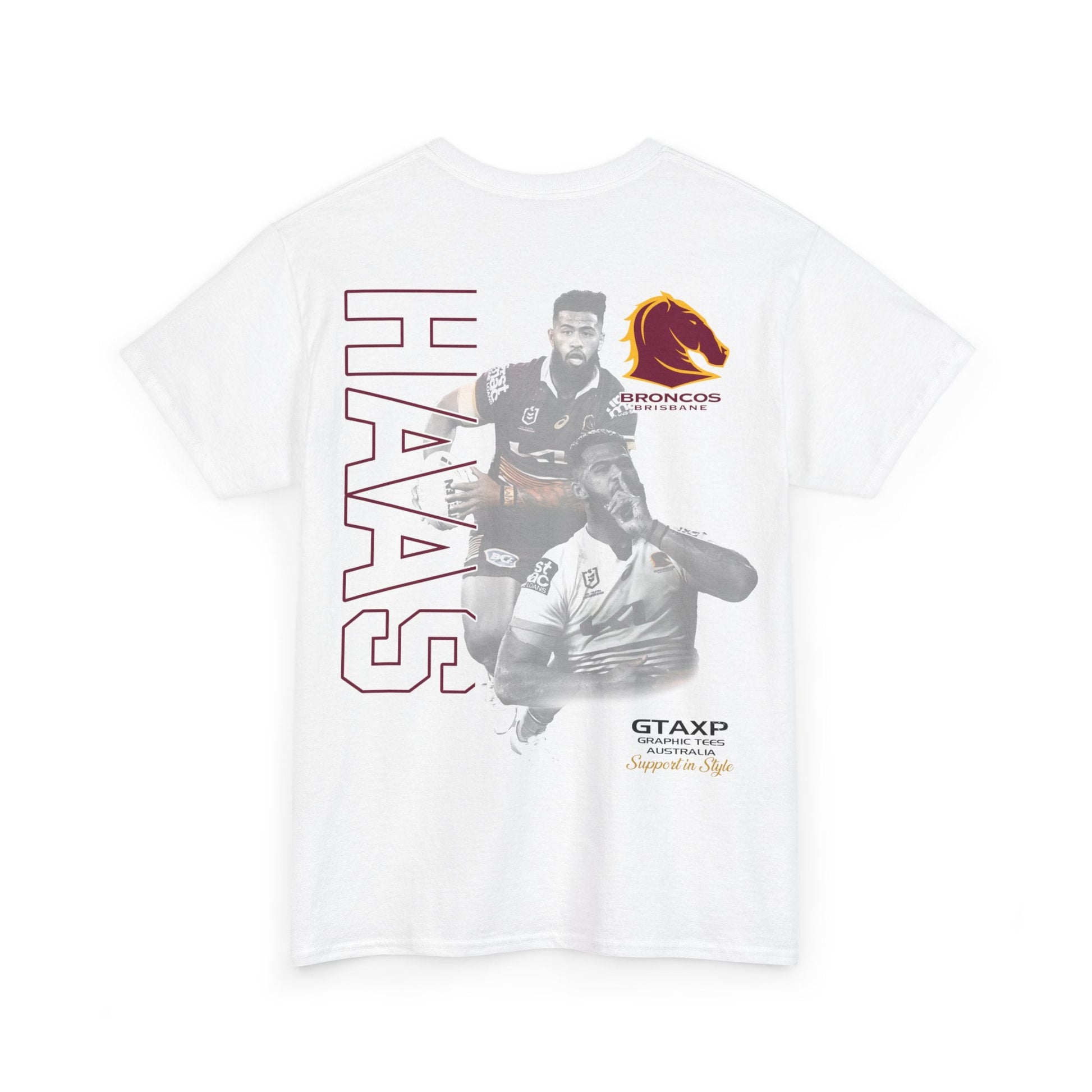 Payne Haas Broncos Duo TShirt Printify Graphic T-Shirt Australia -  Cool Graphic T-Shirts Online - 