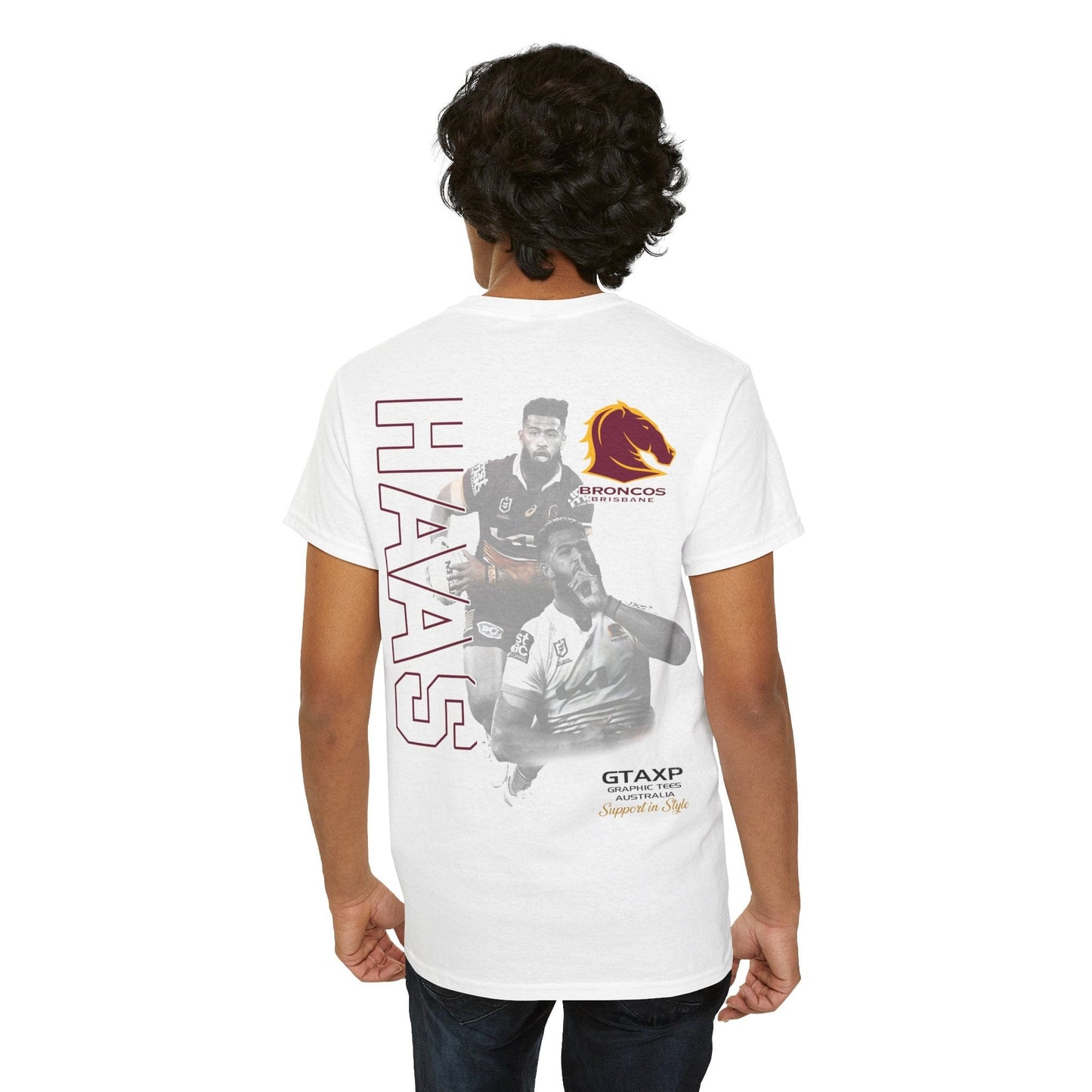 Payne Haas Broncos Duo TShirt Printify Graphic T-Shirt Australia -  Cool Graphic T-Shirts Online - 