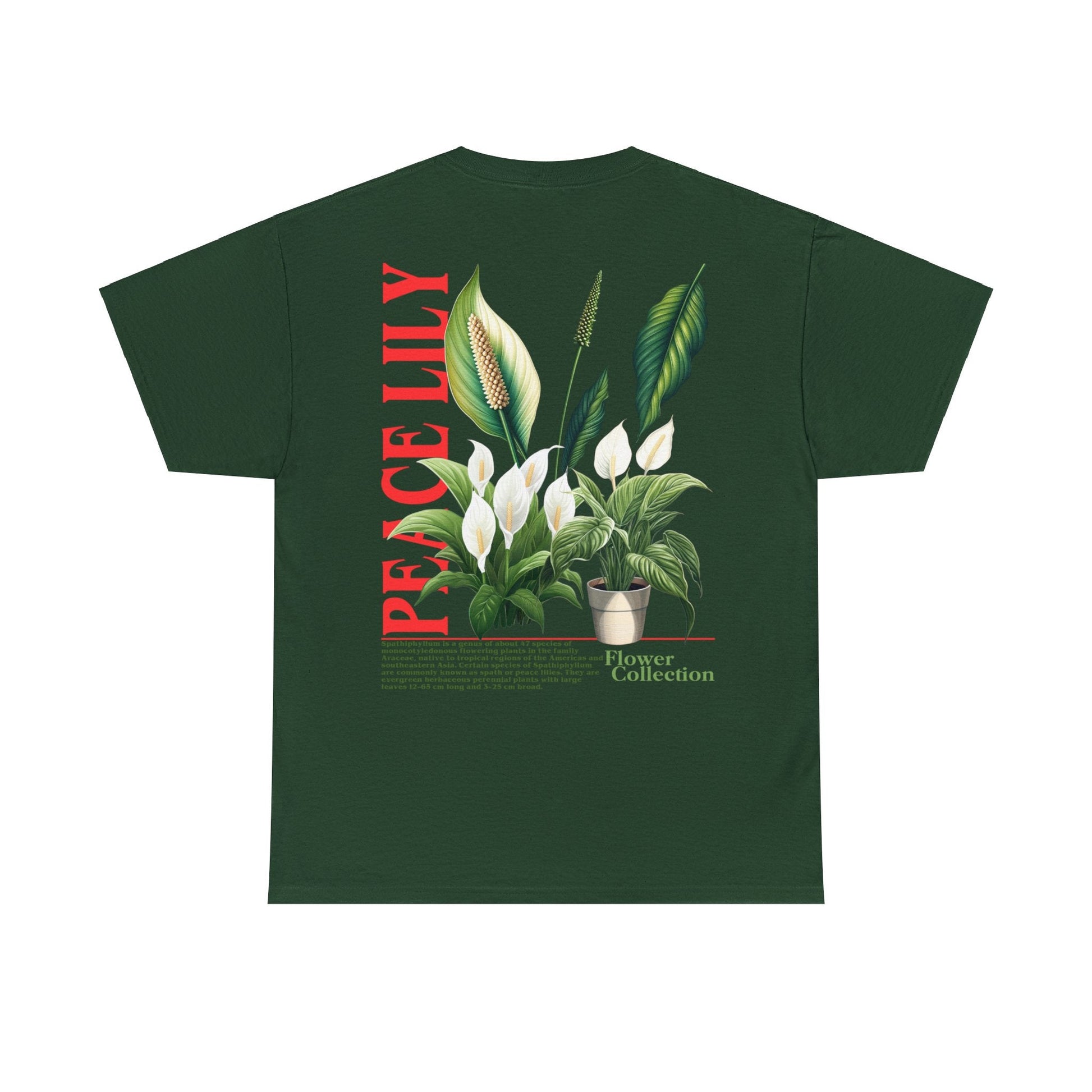 Peace Lily Graphic Tee Graphic Tees Australia Forest Green / S Graphic T-Shirt Australia -  Cool Graphic T-Shirts Online -  Peace Lily T-Shirt | Cool T-Shirts Australia