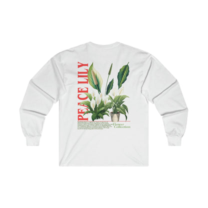 Peace Lily Long Sleeve Graphic Tees Australia S / White Graphic T-Shirt Australia -  Cool Graphic T-Shirts Online -  Peace Lily Long Sleeve | Cool Long Sleeve T-Shirts Australia