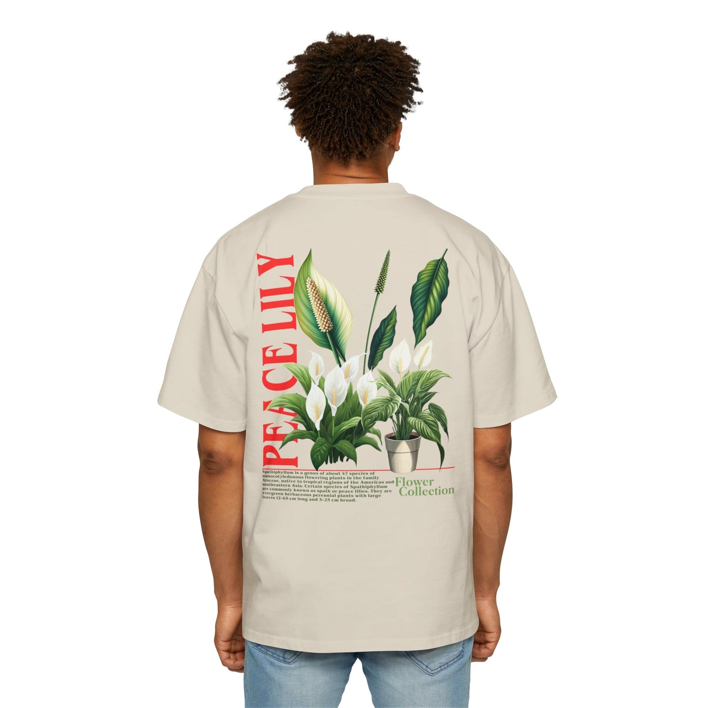 Peace Lily Oversized Tee Graphic Tees Australia Ecru / S Graphic T-Shirt Australia -  Cool Graphic T-Shirts Online -  Peace Lily Oversized Tee | Cool Graphic T-Shirts Australia