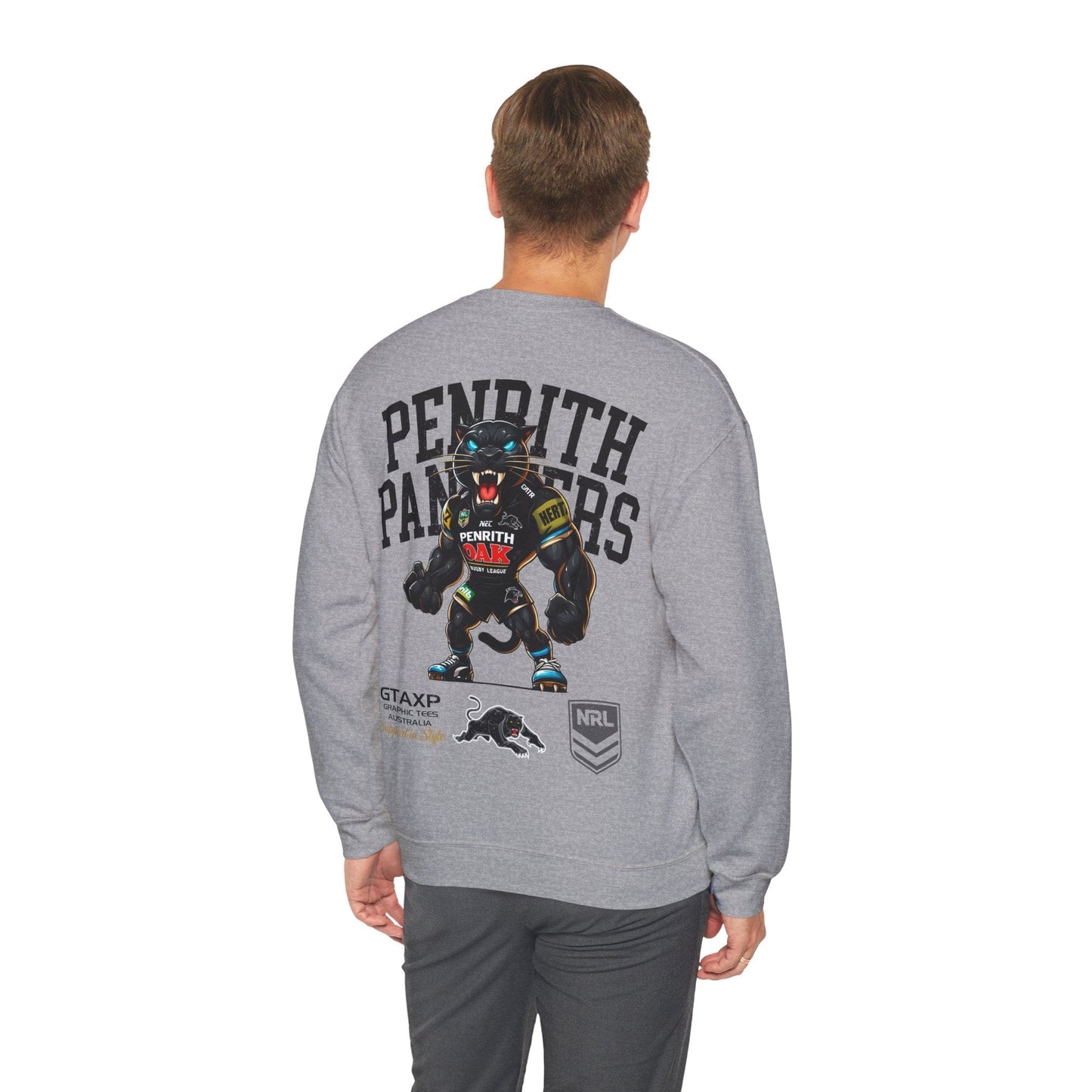 Penrith Panthers Claws Jumper Graphic Tees Australia Sport Grey / S Graphic T-Shirt Australia -  Cool Graphic T-Shirts Online -  Penrith Panthers Claws Jumper | Penrith Panthers Crew Sweater