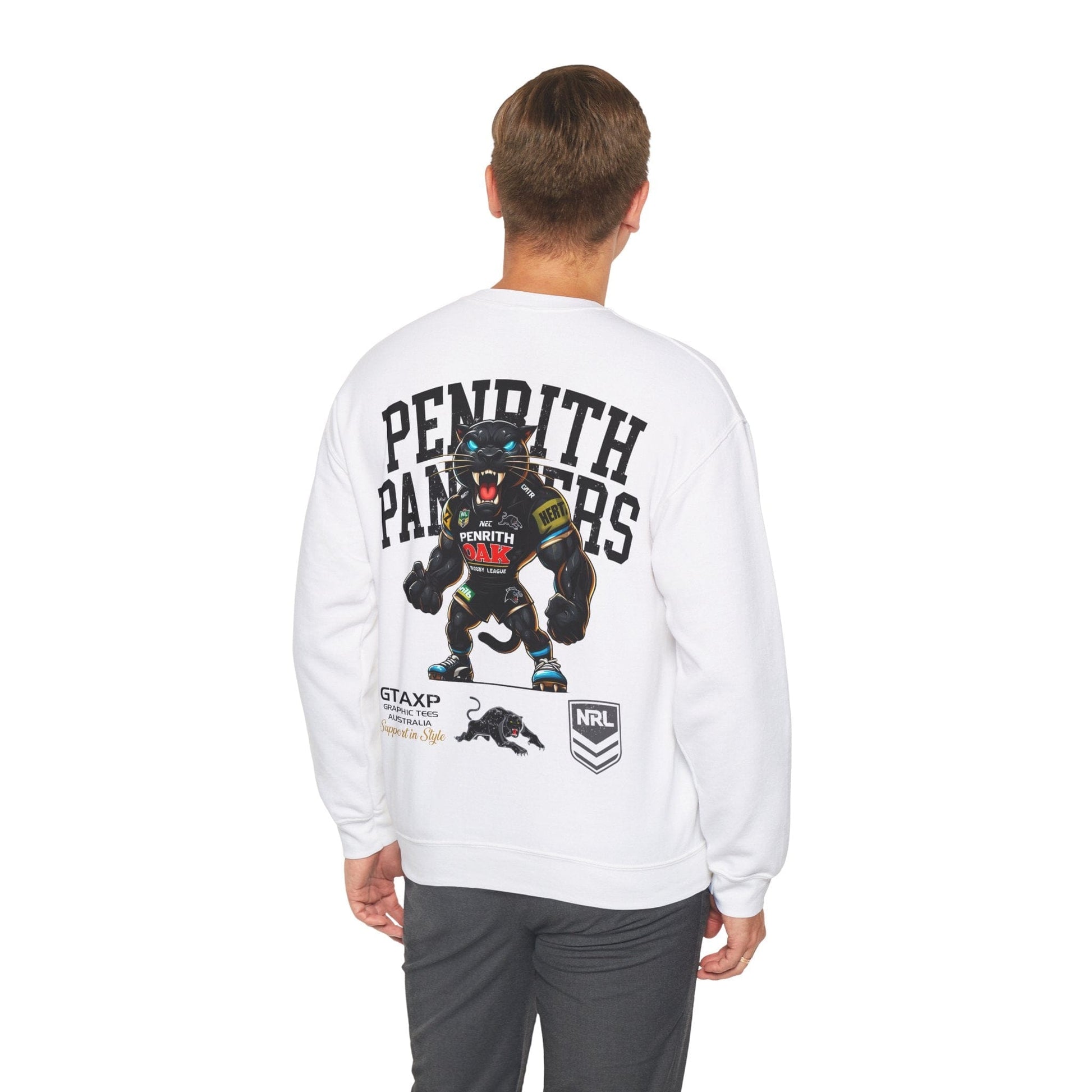 Penrith Panthers Claws Jumper Graphic Tees Australia White / S Graphic T-Shirt Australia -  Cool Graphic T-Shirts Online -  Penrith Panthers Claws Jumper | Penrith Panthers Crew Sweater