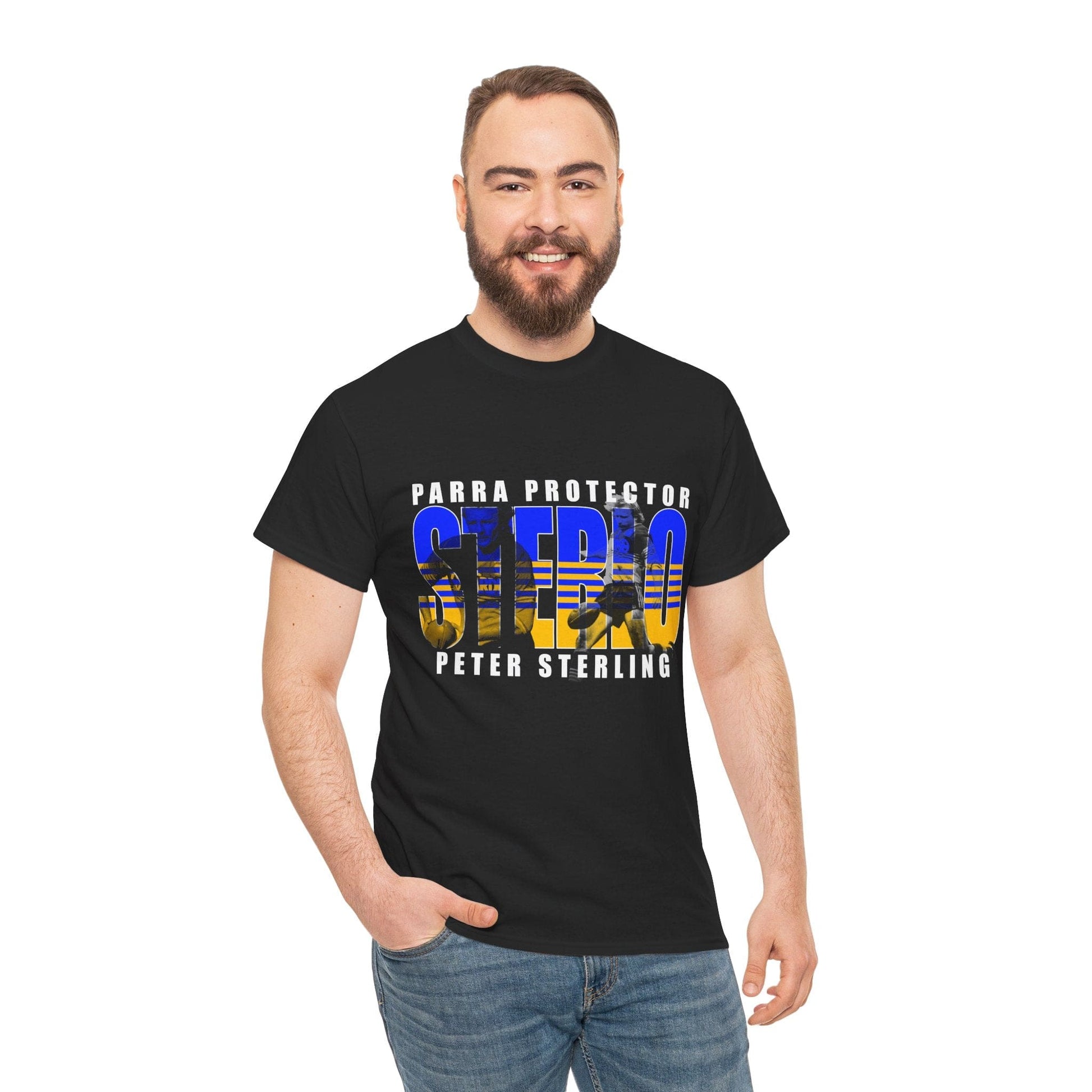 Peter Sterling Sterlo Graphic Tee Graphic Tees Australia Black / S Graphic T-Shirt Australia -  Cool Graphic T-Shirts Online -  Peter Sterling Sterlo T-Shirt | Retro Parramatta Eels Merchandise