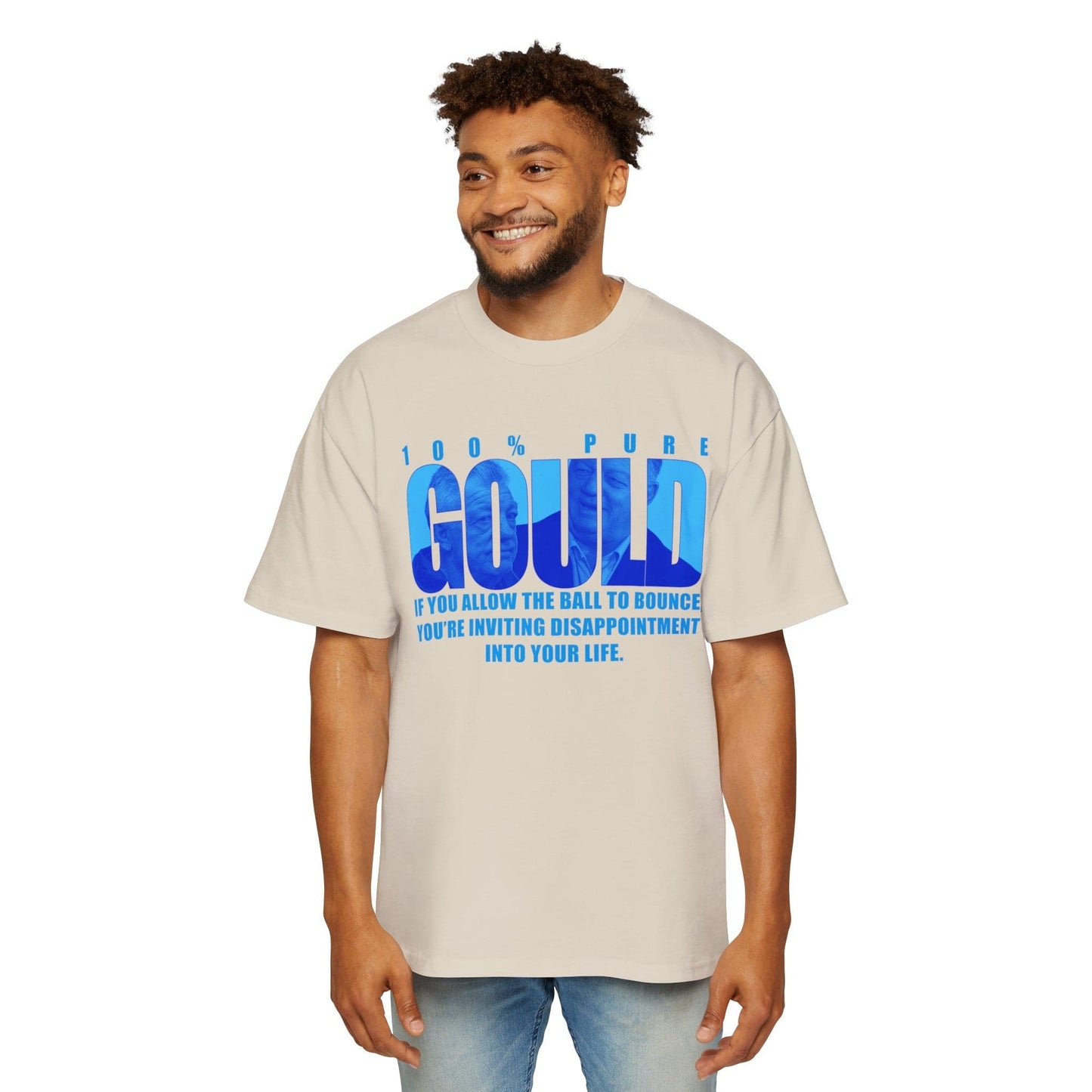 Phil Gould If You Let The Ball Bounce Oversized Tee Graphic Tees Australia Ecru / S Graphic T-Shirt Australia -  Cool Graphic T-Shirts Online - 