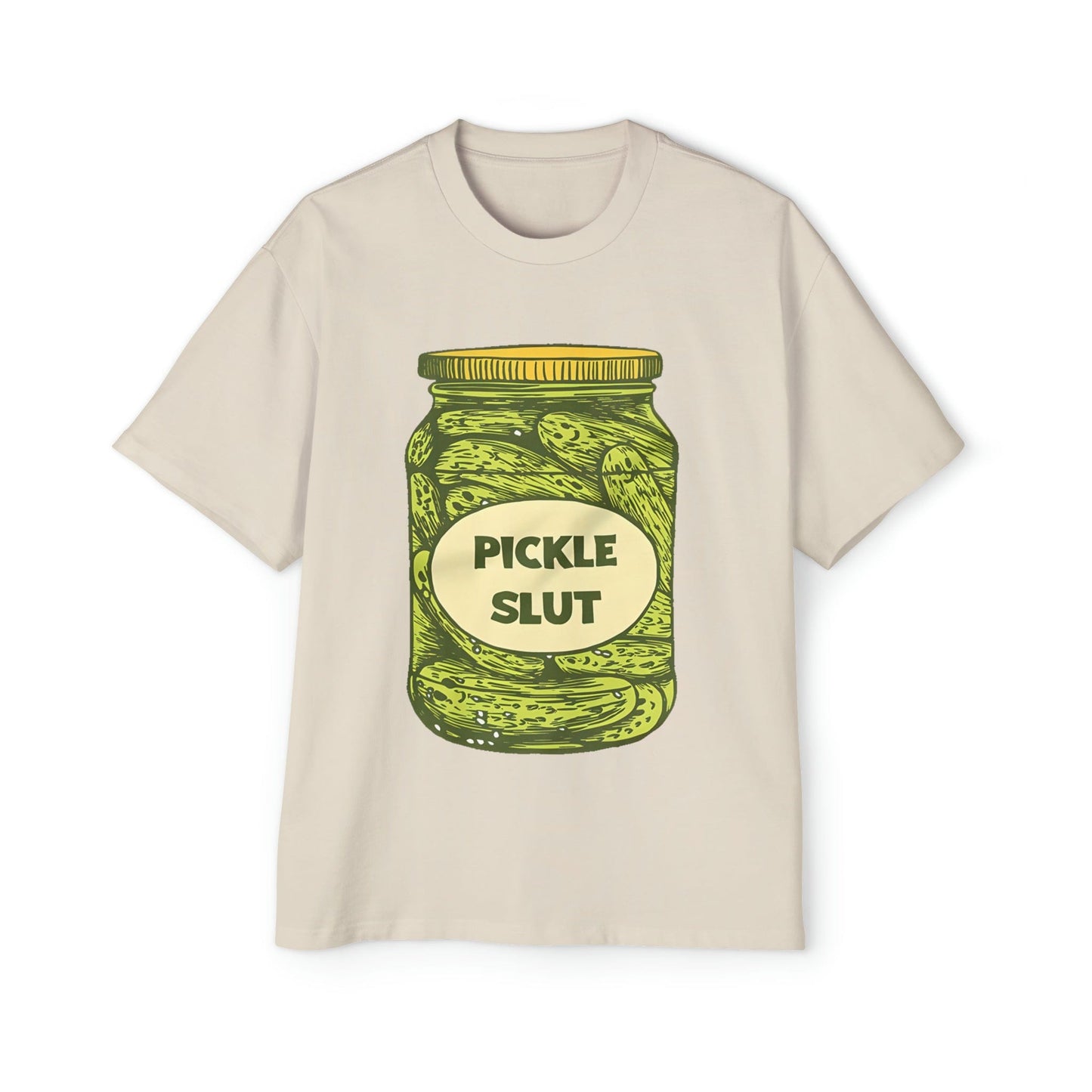 Pickle Slut Oversized Tee Graphic Tees Australia Ecru / S Graphic T-Shirt Australia -  Cool Graphic T-Shirts Online -  Pickle Slut Oversized Tee | Funny Oversized T-Shirt Australia