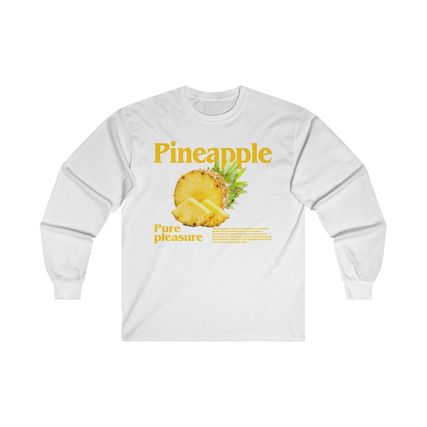 Pineapple Pure Pleasure Long Sleeve Graphic Tees Australia S / White Graphic T-Shirt Australia -  Cool Graphic T-Shirts Online -  Pineapple Pure Pleasure Long Sleeve | Cool Long Sleeve T-Shirts