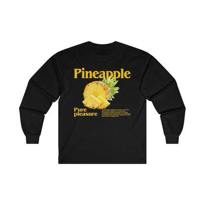 Pineapple Pure Pleasure Long Sleeve Graphic Tees Australia S / Black Graphic T-Shirt Australia -  Cool Graphic T-Shirts Online -  Pineapple Pure Pleasure Long Sleeve | Cool Long Sleeve T-Shirts