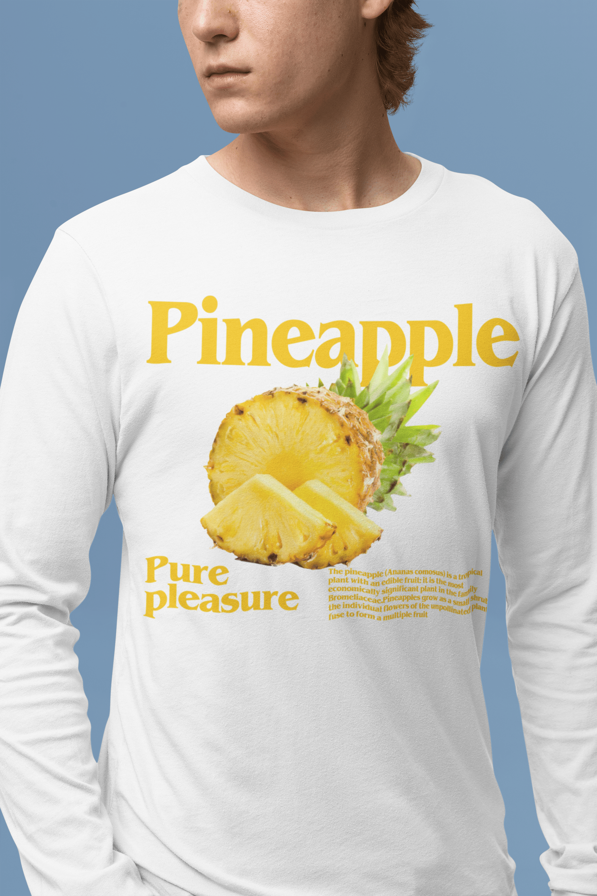 Pineapple Pure Pleasure Long Sleeve Graphic Tees Australia Graphic T-Shirt Australia -  Cool Graphic T-Shirts Online -  Pineapple Pure Pleasure Long Sleeve | Cool Long Sleeve T-Shirts