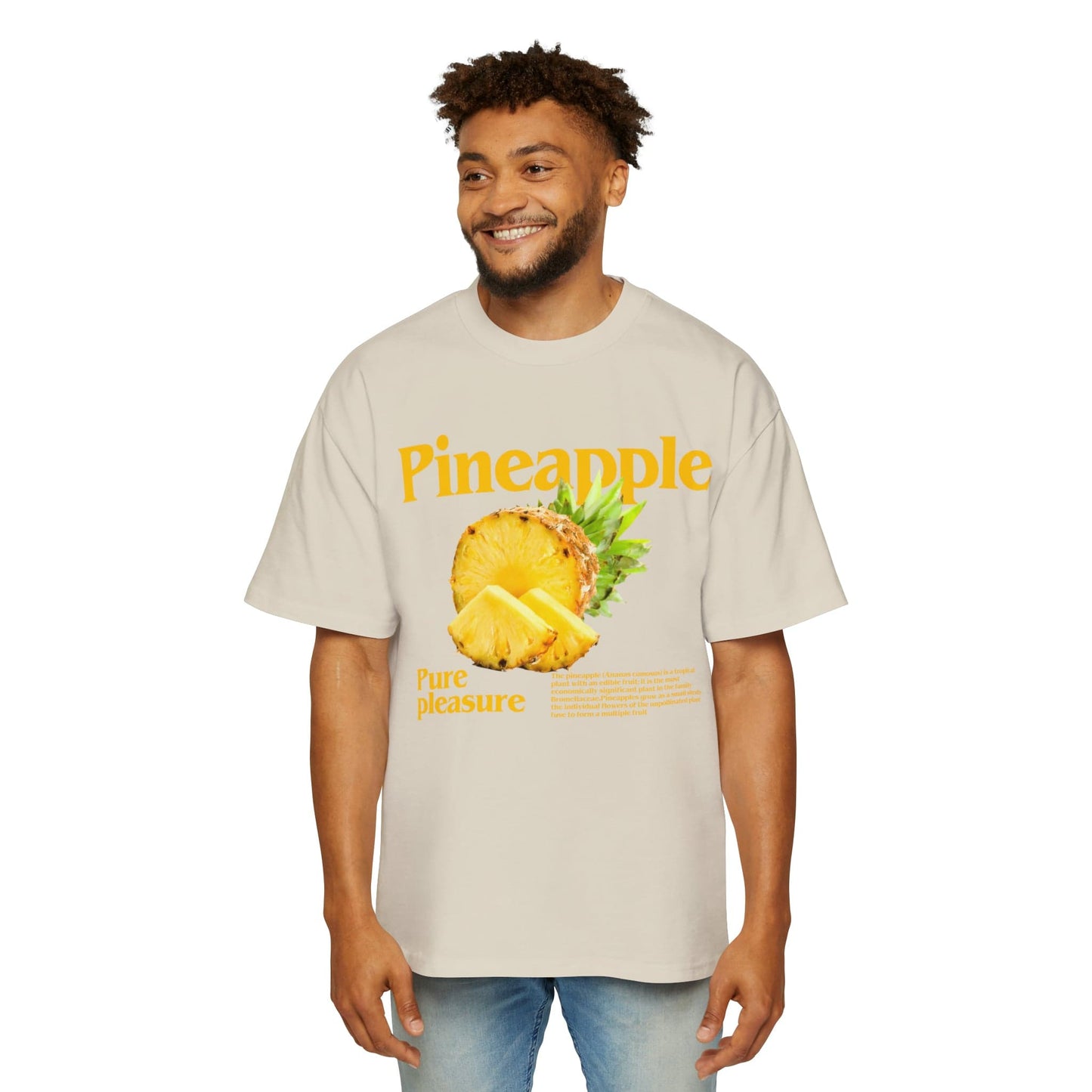 Pineapple Pure Pleasure Oversized Tee Graphic Tees Australia Ecru / S Graphic T-Shirt Australia -  Cool Graphic T-Shirts Online -  Pineapple Pure Pleasure Oversized Tee | 80's Graphic Tees Australia