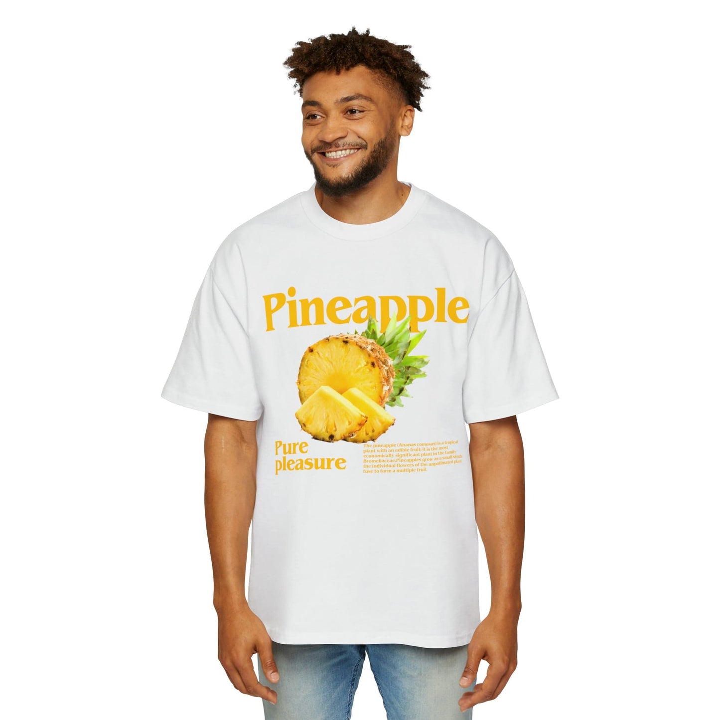 Pineapple Pure Pleasure Oversized Tee Graphic Tees Australia White / S Graphic T-Shirt Australia -  Cool Graphic T-Shirts Online -  Pineapple Pure Pleasure Oversized Tee | 80's Graphic Tees Australia