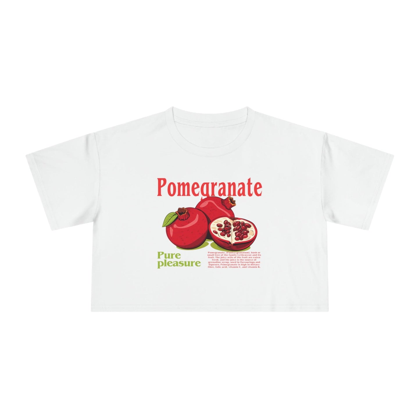 Pomegranate Crop Tee Graphic Tees Australia Graphic T-Shirt Australia -  Cool Graphic T-Shirts Online -  Pomegranate Crop Tee | Funny Womens Graphic T-Shirts Au