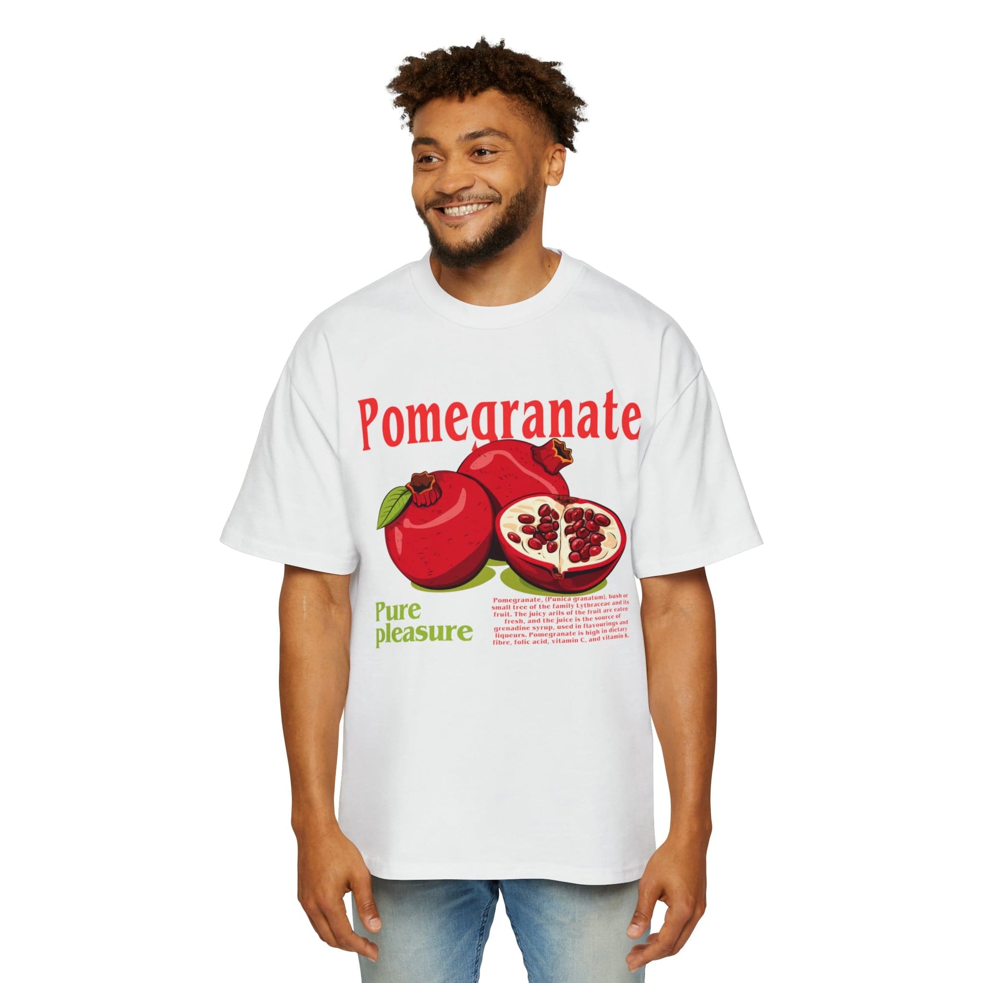 Pomegranate Oversized Tee Graphic Tees Australia White / S Graphic T-Shirt Australia -  Cool Graphic T-Shirts Online -  Pomegranate Oversized Tee | Fruit Graphic Tees