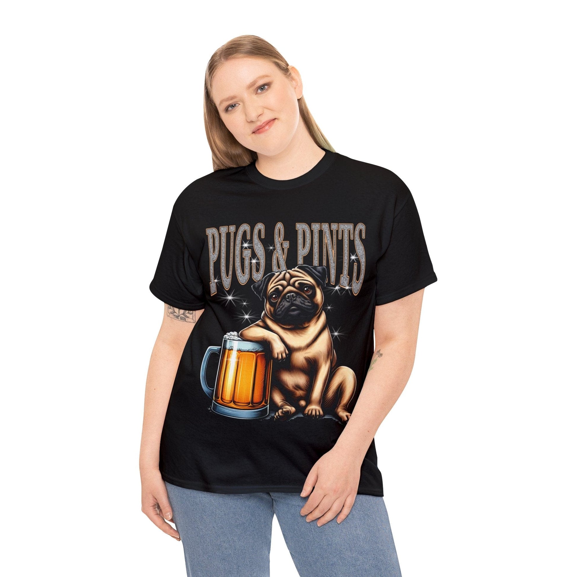 Pugs And Pints Graphic Tee Graphic Tees Australia Black / S Graphic T-Shirt Australia -  Cool Graphic T-Shirts Online -  Pugs And Pints T-Shirt | Frothies T-Shirt Australia