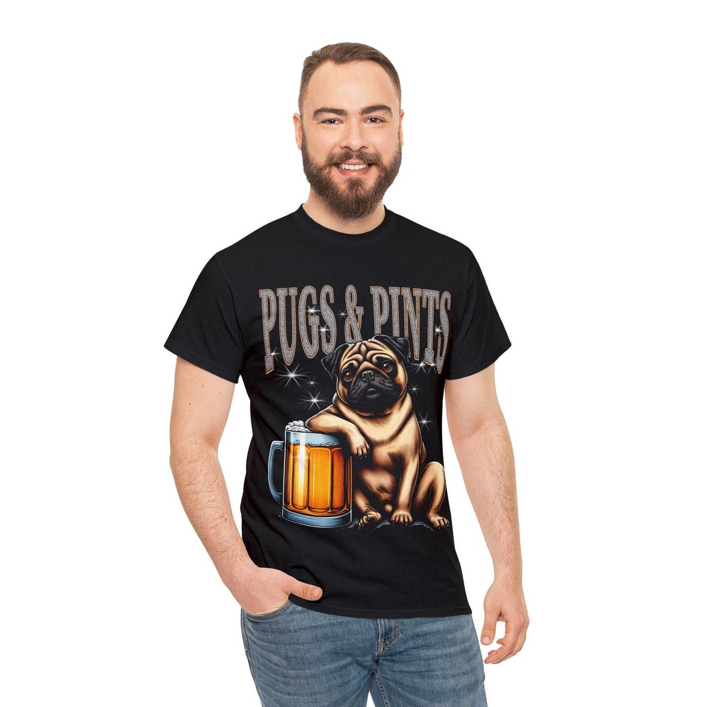 Pugs And Pints Graphic Tee Graphic Tees Australia Graphic T-Shirt Australia -  Cool Graphic T-Shirts Online -  Pugs And Pints T-Shirt | Frothies T-Shirt Australia