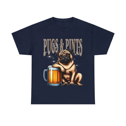 Pugs And Pints Graphic Tee Graphic Tees Australia Graphic T-Shirt Australia -  Cool Graphic T-Shirts Online -  Pugs And Pints T-Shirt | Frothies T-Shirt Australia